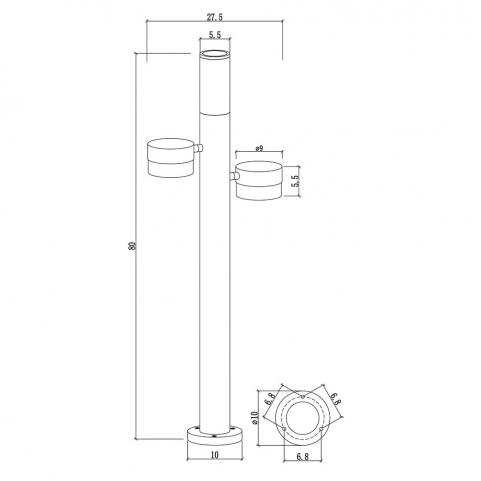 Уличный фонарь Arte Lamp Budapest A2360PA-3BK