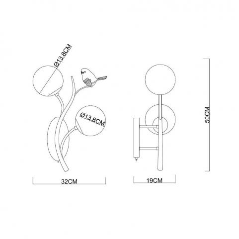 Бра Arte Lamp Camomilla A9712AP-2SG