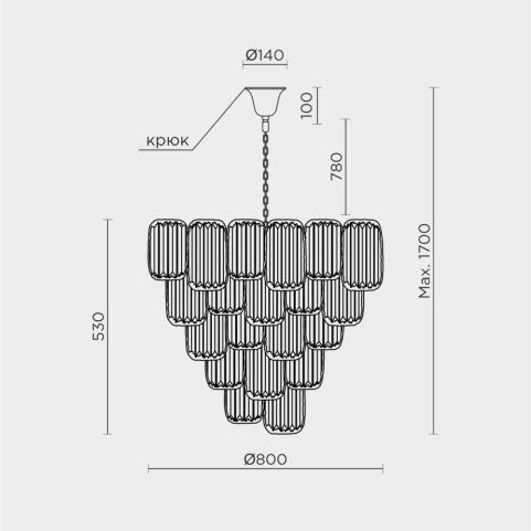 Люстра Modelux ML.5660   ML.5660.800 GD