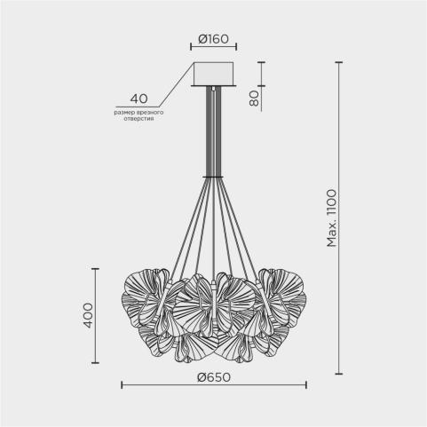 Люстра Modelux ML.6222  4000K ML.6222.650 CP